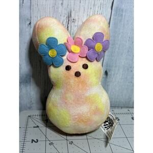 Peeps Plush Rabbit Tie-Dye Peace Pastel Flowers 5" Mini Stuffed Animal 2022